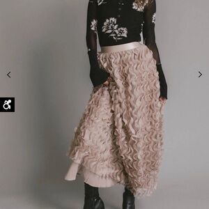 Bohme Textured Cream Maxi Skirt